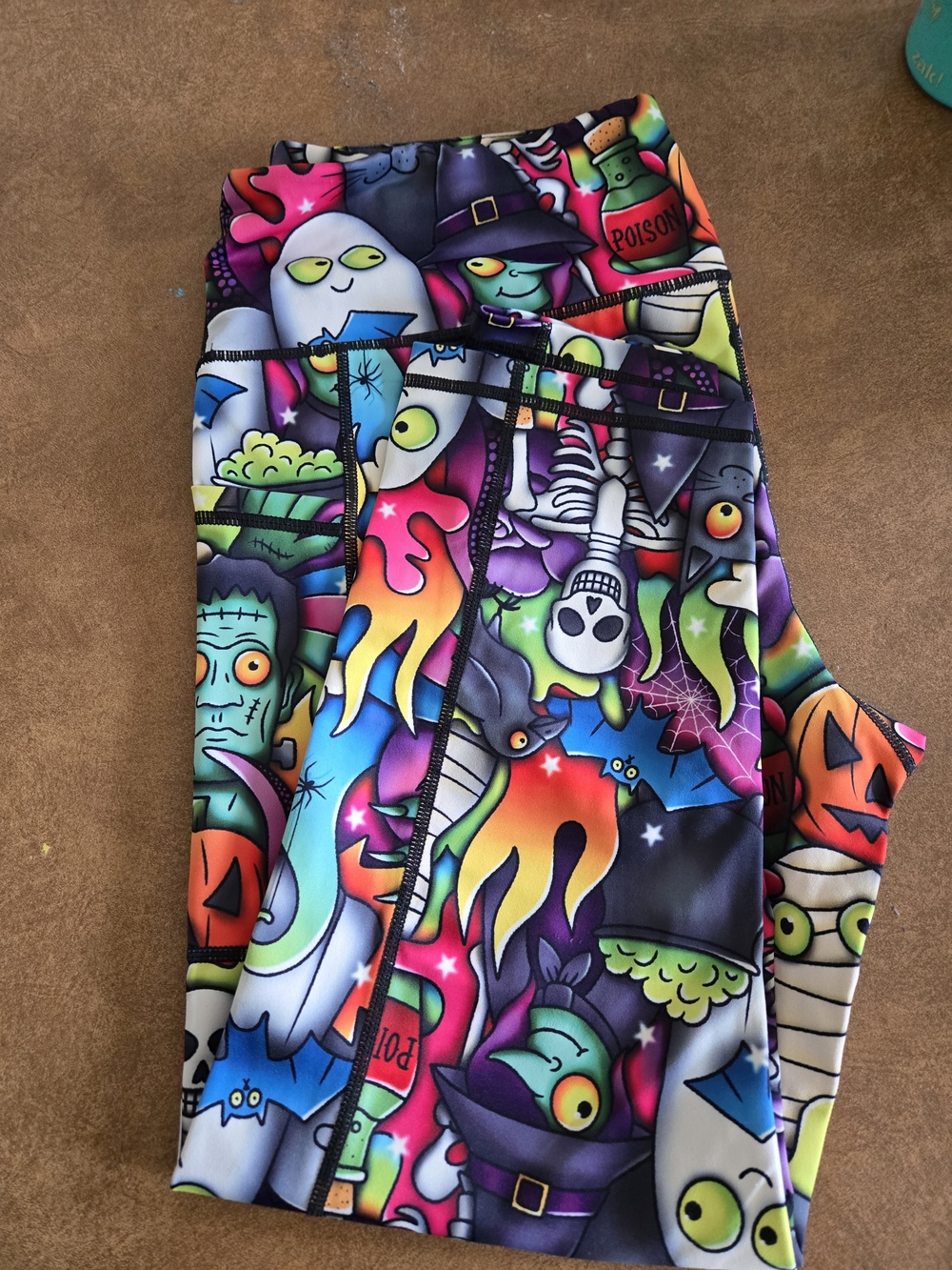 Constantly Varied Gear Colorful Halloween Cartoon Print Leggings